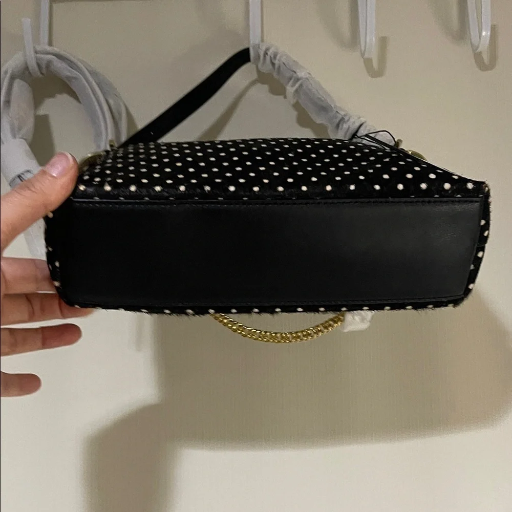 NWT Elegant Zac Posen Black and White Polka Dot Shoulder & Crossbody Bag